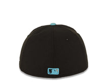 Load image into Gallery viewer, San Diego Padres New Era MLB 59FIFTY 5950 Fitted Cap Hat Black Crown Light Blue Visor Gray/Blue Logo
