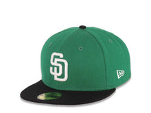 Load image into Gallery viewer, San Diego Padres New Era MLB 59FIFTY 5950 Cap Hat Green Crown Black Visor White Logo
