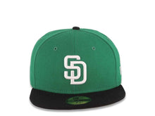 Load image into Gallery viewer, San Diego Padres New Era MLB 59FIFTY 5950 Cap Hat Green Crown Black Visor White Logo
