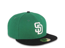 Load image into Gallery viewer, San Diego Padres New Era MLB 59FIFTY 5950 Cap Hat Green Crown Black Visor White Logo
