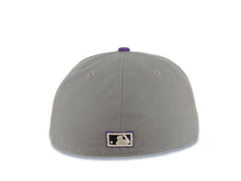 Load image into Gallery viewer, Montreal Expos New Era MLB 59FIFTY 5950 Fitted Cap Hat Gray Crown Purple Visor Gray/Purple/Black Logo
