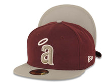 Load image into Gallery viewer, Los Angeles Anaheim Angels New Era MLB 59FIFTY 5950 Fitted Cap Hat Maroon Crown Gray Visor Gray/White Halo Logo
