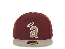 Load image into Gallery viewer, Los Angeles Anaheim Angels New Era MLB 59FIFTY 5950 Fitted Cap Hat Maroon Crown Gray Visor Gray/White Halo Logo
