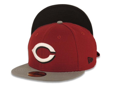 Cincinnati Reds New Era 59FIFTY 5950 Fitted Cap Hat Cardinal Crown Gray Visor White/Black Logo
