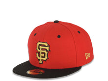 Load image into Gallery viewer, San Francisco Giants New Era MLB 59FIFTY 5950 Fitted Cap Hat Red Crown Black Visor Metallic Gold/Black Logo
