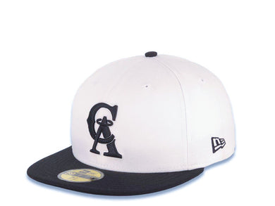 California Anaheim Angels New Era MLB 59FIFTY 5950 Fitted Cap Hat White Crown Black Visor Black/White Logo