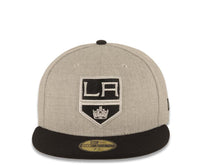 Load image into Gallery viewer, Los Angeles Kings New Era NHL 59FIFTY 5950 Fitted Cap Hat Heather Gray Crown Black Visor Black Logo
