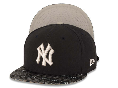 New York Yankees New Era MLB 59FIFTY 5950 Fitted Cap Hat Dark Navy Blue Crown Gray Fair Isle Visor White/Gray Logo