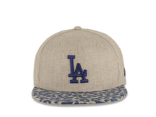 Load image into Gallery viewer, Los Angeles Dodgers New Era MLB 59FIFTY 5950 Fitted Cap Hat Heather Gray Crown Dark Royal Blue/Gray Leopard Print Visor Royal Blue Logo
