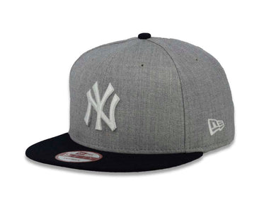 New York Yankees New Era MLB 9FIFTY 950 Snapback Heather Cap Hat Gray Crown Navy Blue Visor White Logo