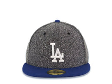 Load image into Gallery viewer, Los Angeles Dodgers New Era MLB 59FIFTY 5950 Fitted Cap Hat Black/Gray Spec Crown Royal Blue Visor White Logo
