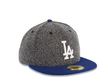 Load image into Gallery viewer, Los Angeles Dodgers New Era MLB 59FIFTY 5950 Fitted Cap Hat Black/Gray Spec Crown Royal Blue Visor White Logo
