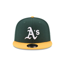 Load image into Gallery viewer, Oakland Athletics New Era MLB 9FIFTY 950 Snapback Cap Hat Green Crown Yellow Visor White Logo 
