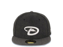 Load image into Gallery viewer, Arizona Diamondbacks New Era MLB 59FIFTY 5950 Fitted Heather Cap Hat Dark Gray/Black Crown Hray Visor White/Gray Logo
