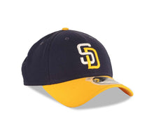 Load image into Gallery viewer, San Diego Padres New Era MLB 39THIRTY 3930 Fitted Cap Hat Navy Blue Crown Yellow Visor White/Yellow Logo
