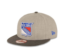 Load image into Gallery viewer, New York Rangers New Era 9FIFTY 950 Snapback Heather Cap Hat Gray Crown Dark Gray Visor Team Color Logo
