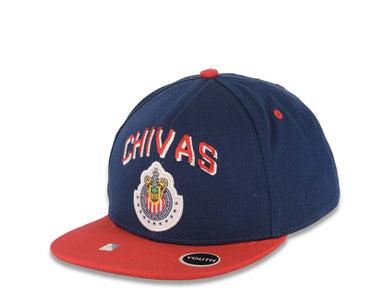 (Youth) Chivas De Guadalajara Liga MX 59FIFTY 5950 Kid Fitted Cap Hat Navy Blue Crown Red Visor Team Color Logo