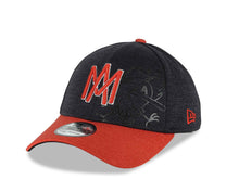 Load image into Gallery viewer, Aguilas de Mexicali New Era 39THIRTY 3930 Flexfit Cap Hat Navy Crown Red Visor Red/White Logo Peek
