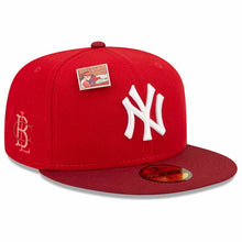 Load image into Gallery viewer, New York Yankees New Era MLB 59FIFTY 5950 Fitted Cap Hat Red Crown Cardinal Visor White Logo Green UV (Big League Chew)
