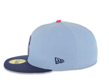 Load image into Gallery viewer, Seattle Mariners New Era MLB 59FIFTY 5950 Fitted Cap Hat Sky Blue Crown Light Navy Visor Lilght Purple/White Logo 30th Anniversary Side Patch Gray UV
