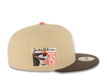 Load image into Gallery viewer, San Diego Padres New Era MLB 59FIFTY 5950 Fitted Cap Hat Vegas Gold Crown Brown Visor White Logo Jackie Robinson 75th Anniversary Side Patch
