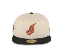Load image into Gallery viewer, Cleveland Indians New Era MLB 59FIFTY 5950 Fitted Cap Hat Cream Crown Black Visor Metallic Brown/Red Logo Gray UV 2019 All-Star Game Side Patch
