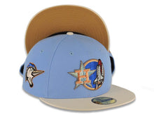 Load image into Gallery viewer, Houston Astros New Era MLB x MiLB 59FIFTY 5950 Fitted Cap Hat Sky Blue Crown Stone Visor Metallic Blue/Red/Orange Logo Faywood Woodpecker Side Patch
