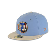 Load image into Gallery viewer, Houston Astros New Era MLB x MiLB 59FIFTY 5950 Fitted Cap Hat Sky Blue Crown Stone Visor Metallic Blue/Red/Orange Logo Faywood Woodpecker Side Patch
