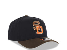 Load image into Gallery viewer, San Diego Padres New Era MLB 9FORTY 940 Adjustable A-Frame Cap Hat Navy Blue Crown Brown Visor Brown/Orange Logo

