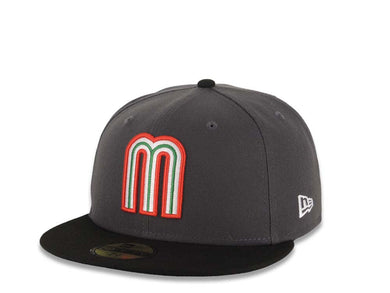 Mexico New Era WBC 59FIFTY 5950 Fitted Cap Hat Dark Gray Crown Black Visor Team Color Logo