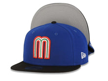 Load image into Gallery viewer, Mexico New Era WBC 59FIFTY 5950 Fitted Cap Hat Royal Blue Crown Black Visor Team Color Logo Gray UV
