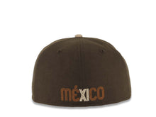 Load image into Gallery viewer, Mexico New Era WBC 59FIFTY 5950 Fitted Cap Hat Brown Crown Light Brown Visor Light Khaki/Brown Logo Mexico Flag Side Patch Light Khaki UV
