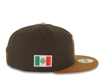 Load image into Gallery viewer, Mexico New Era WBC 59FIFTY 5950 Fitted Cap Hat Brown Crown Light Brown Visor Light Khaki/Brown Logo Mexico Flag Side Patch Light Khaki UV
