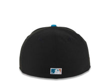 Load image into Gallery viewer, San Diego Padres New Era MLB 59FIFTY 5950 Fitted Cap Hat Black Crown Teal Visor Metallic Brown/White Script Logo Established 40th Anniversary Patch
