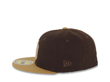 Load image into Gallery viewer, (Youth) San Diego Padres New Era MLB 59FIFTY 5950 Kid Fitted Cap Hat Brown Crown Wheat Visor Metallic Brown Gradient Logo Petco Park Side Patch
