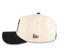 Load image into Gallery viewer, (Corduroy Crown) Los Angeles Dodgers New Era MLB 9FORTY 940 Adjustable A-Frame Cap Hat Cream Crown Navy Blue Visor Black Upside Down Logo Gray UV
