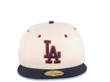 Load image into Gallery viewer, Los Angeles Dodgers New Era MLB 9FIFTY 950 Snapback Cap Hat Cream Crown Navy Blue Visor Navy Blue/Red Logo Batterman Batty Side Patch Gray UV
