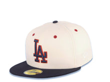 Load image into Gallery viewer, Los Angeles Dodgers New Era MLB 9FIFTY 950 Snapback Cap Hat Cream Crown Navy Blue Visor Navy Blue/Red Logo Batterman Batty Side Patch Gray UV
