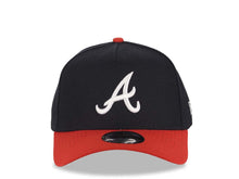 Load image into Gallery viewer, Atlanta Braves New Era MLB 9FORTY 940 Adjustable A-Frame Cap Hat Navy Blue Crown Red Visor White Logo Gray UV
