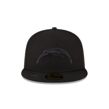Load image into Gallery viewer, Los Angeles Chargers New Era NFL 59FIFTY 5950 Fitted Black On Black/Blacked Out Cap Hat Black Crown/Visor Black Logo Black UV
