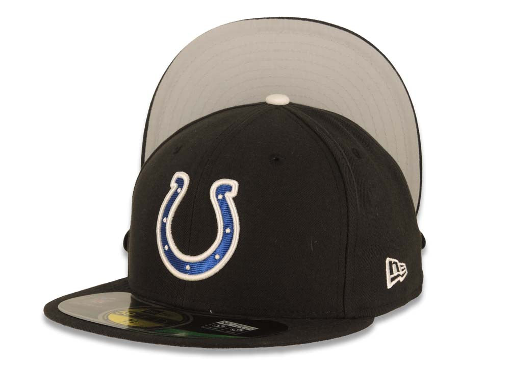 Indianapolis Colts New Era NFL 59FIFTY 5950 Fitted Cap Hat Black Crown/Visor Team Color Logo