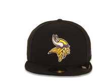 Load image into Gallery viewer, Minnesota Vikings New Era NFL 59FIFTY 5950 Fitted Cap Hat Black Crown/Visor Team Color Logo
