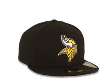 Load image into Gallery viewer, Minnesota Vikings New Era NFL 59FIFTY 5950 Fitted Cap Hat Black Crown/Visor Team Color Logo
