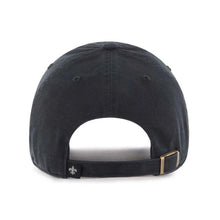 Load image into Gallery viewer, New Orleans Saints &#39;47 Brand NFL Clean Up Adjustable Cap Hat Black Crown/Visor Team Color Logo

