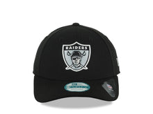 Load image into Gallery viewer, Raiders New Era NFL 9FORTY 940 Adjustable Velcro Cap Hat Black Crown/Visor Team Color Logo
