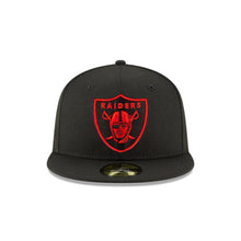 Load image into Gallery viewer, Las Vegas Raiders New Era NFL 59FIFTY 5950 Fitted Cap Hat Black Crown/Visor Black/Red Logo
