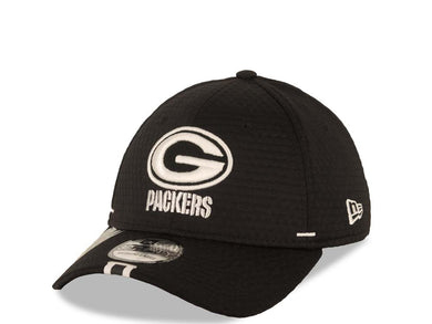 Green Bay Packers New Era NFL 39THIRTY 3930 Flexfit Shawdow Tech Mesh Cap Hat Black Crown/Visor Team Color Logo (2018 Training)