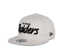 Load image into Gallery viewer, Las Vegas Raiders New Era NFL 9Fifty 950 Snapback Cap Hat White Crown Black &quot;Las Vegas Raiders&quot; Script Logo
