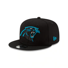 Load image into Gallery viewer, Carolina Panthers New Era NFL 9FIFTY 950 Snapback Cap Hat Black Crown/Visor Team Color Logo Gray UV
