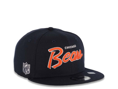 NWT New Era NFL Chicago Bears Team Script Black Orange Navy Snapback Hat